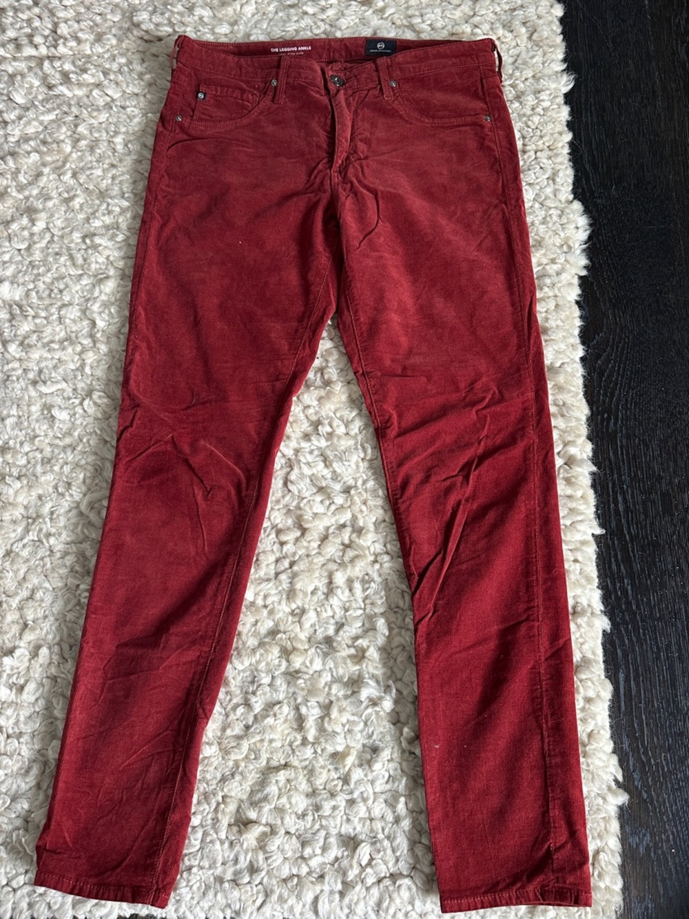 AG Adriano Goldschmied women’s Corduroy Pants in Deep Red